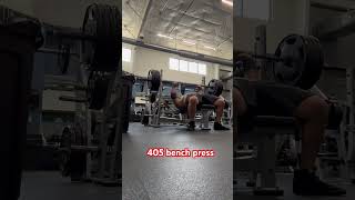 405 bench press benchpress chestday chestworkout chest gymworkout [upl. by Ealasaid]