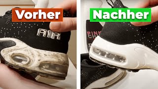 Schuhe richtig waschen ✅  Turnschuhe reinigen putzen amp sauber machen [upl. by Aerdnuahs]