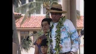 Kahoolawe Video Archive  Harry Kunihi Mitchell at Iolani Palace 1982 [upl. by Mellisent872]