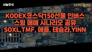 KODEX코스닥150선물인버스 스윙매매 시나리오 공유 soxltmf애플테슬라 [upl. by Iver610]