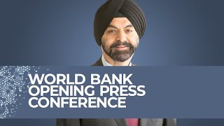 Opening Press Conference With World Bank President Ajay Banga  World BankIMF 2023 Annual Meetings [upl. by Brunhild]