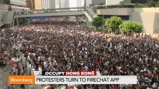 Occupy Hong Kong Protesters Turn to FireChat App [upl. by Dnumsed571]