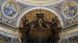 Vaticano iniziati i lavori di restauro del baldacchino della Basilica di San Pietro [upl. by Giarg]