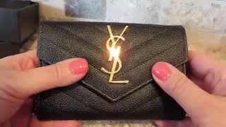 Saint Laurent YSL Monogram Small Wallet in Embossed Leather [upl. by Harolda688]