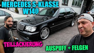 Wir bringen den Mercedes W140 auf Vordermann  Teillackierung Schweller Auspuff amp Felgen [upl. by Yggam]