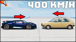 BUGATTI DIVO vs VW GOLF 400 KmH CRASH TEST  BeamNg Drive [upl. by Paul]