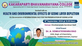 INVITED TALK ON HEALTH AND ENVIRONMENTAL EFFECTS OF OZONE LAYER DEPLETION [upl. by Magulac992]