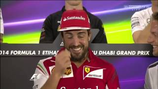 F1 Exhibit  Abu Dhabi GP drivers press conference 2014 [upl. by Erdeid]