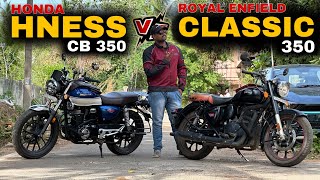 Royal Enfield Bullet 350 vs Honda Hness CB350 Detailed Comparison In Malayalam  Which One to Buy [upl. by Kalin133]