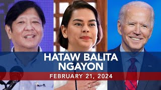 UNTV HATAW BALITA NGAYON  February 21 2024 [upl. by Irrek]