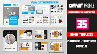 company profile design illustrator 35 minimalist Catalogue Design templateS free download [upl. by Airlia186]