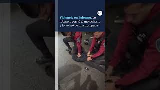 Violencia en Palermo le robaron se bajó del auto corrió al motochorro y lo volteó de una trompada [upl. by Enylhsa]