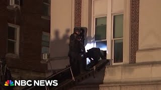 NYPD officers enter Columbia University through 2nd floor window to clear protesters [upl. by Melda545]