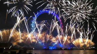 London Eye New Year 2011 FireworksHQPart2 [upl. by Nosnirb]