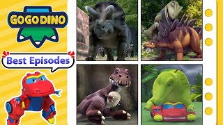 Best Dinosaur Rescues w Rex amp Triceratops Stegosaurus amp Telmatosaurus  Kid Cartoon  GOGODINO [upl. by Retnyw768]