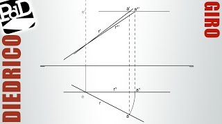 Girar una recta oblicua hasta convertirla en frontal Sistema Diédrico [upl. by Stacie86]