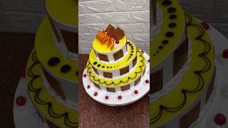 5 KG pineapple cake 3 tier design youtubeshorts shorts pineapplecakedesign cakedecorating [upl. by Petr]