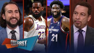 LeBron scores 40 in Lakers win talks retirement amp Embiid set to return  NBA  FIRST THINGS FIRST [upl. by Eugenle848]