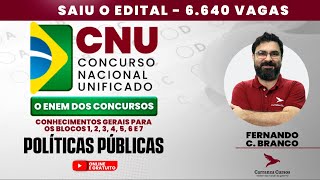 CNU  Conhecimentos Gerais para os Blocos 1 2 3 4 5 6 e 7  Políticas Públicas  Concurso [upl. by Aketahs139]