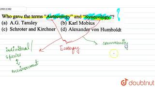 Who gave the terms Autecology and Synecology [upl. by Vierno]