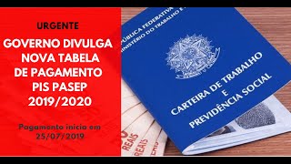 Nova Tabela de pagamento Pis Pasep 20192020 [upl. by Eon188]