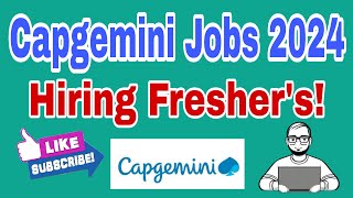 Capgemini Off Campus 2024 for Freshers Mass Recruitment as Design [upl. by Phillada]