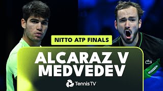 Carlos Alcaraz vs Daniil Medvedev  Nitto ATP Finals 2023 Match Highlights [upl. by Beghtol]