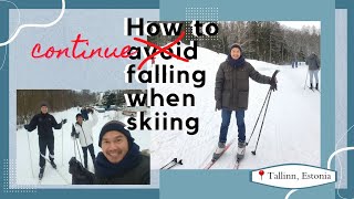 FOREIGNERS IN ESTONIA My very first attempt to try crosscountry ski in Nõmme seikluspark [upl. by Pelage387]