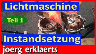 Lichtmaschine reparieren überholen Generator Instandsetzung Teil 1Tutorial Nr196 [upl. by Ajak]