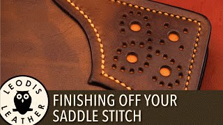 Quick Tip Finishing off Your Saddle Stitching [upl. by Anhavas562]