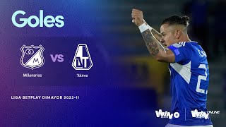 Millonarios vs Tolima goles  Liga BetPlay Dimayor 20232  Fecha 4 [upl. by Hsakiv605]