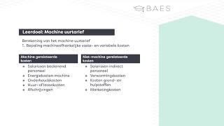 Het machineuurtarief berekenen  BAES Education [upl. by Alakim]