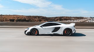 Complete McLaren 675 LT Transformation  Satin White Wrap Reveal  DIMES [upl. by Yartnoed]