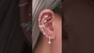 Feminine Butterfly Ear Piercing Ideas for Women with Silver Earrings [upl. by Ajuna969]