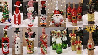 20 Christmas Bottle Decoration ideas  Christmas Decorations Recycled Materials [upl. by Etka]