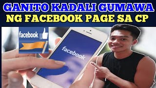 PAANO GUMAWA NG FACEBOOK PAGE SA CELLPHONE [upl. by Lawrenson829]