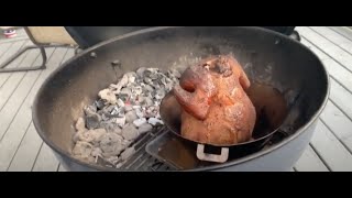 BEER CAN CHICKEN USING A VORTEX ON Weber Kettle [upl. by Wun193]