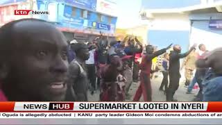 Supermarket looted in Nyeri during the finance bill protests [upl. by Yelroc]