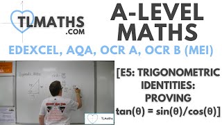 ALevel Maths E501 Trigonometric Identities Proving tanθ  sinθ  cosθ [upl. by Mayfield584]