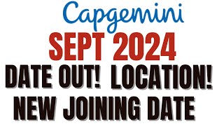 Capgemini 2024 September joining dates released Capgemini 2024 joining date and location [upl. by Brittaney]