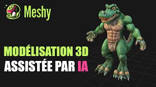 Meshyai  La modélisation 3D assistée par IA Texturing modeling Voxel [upl. by Kcirredal]