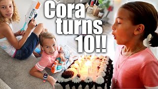 Coras 10th Birthday Huge NERF WAR [upl. by Odin784]