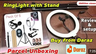 RingLight with stand  TikTok stand buy from Daraz Parcel 📦 Unboxing 💫💯 Honest Review ✨ [upl. by Dorinda]