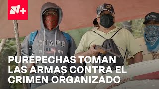 Indígenas purépechas toman las armas en Zurumucapio Michoacán  En Punto [upl. by Anasiul]