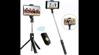 R1S Selfie Stick with tripod bluetooth remote  How to use and full review [upl. by Laro739]