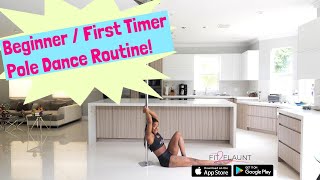 Beginner  First Timer Pole Dancing Routine Learn how to pole dance [upl. by Elatnahs903]