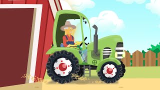 Green Tractor for FARMERS  collecting straw and fairy tales for Babies and Kids [upl. by Pagas]