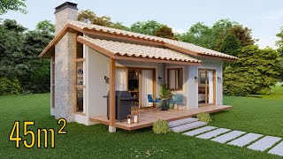 Casa Pequena 45m² – Praticidade e Conforto [upl. by Aenet]