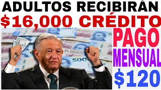 💥ADULTOS RECIBIRÁN 16000 DE CRÉDITO Y PRESTAMOS ADULTOS MAYORES EN FEBRERO [upl. by Nixon43]