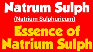 Natrum Sulph  Natrium Sulphuricum  5 imp Key points of Natrum Sulph  Ailments of Natrum Sulph [upl. by Yancey995]